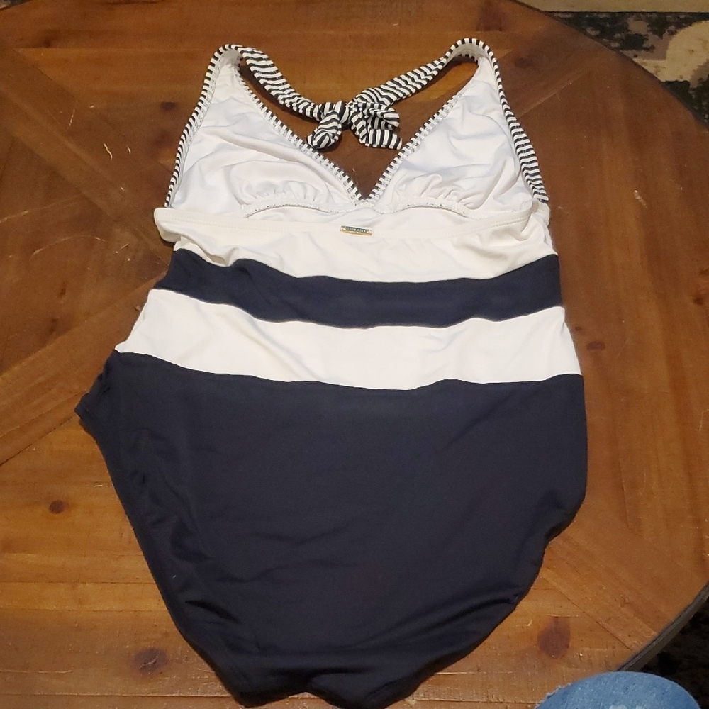 Anne Cole Monochrome Striped One Piece Swimsuit - Picture 3 of 3